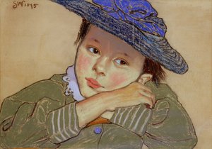 Meisje met een blauwe hoed, 1895