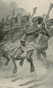 Een Maori oorlogsdans door Stanley L. Wood