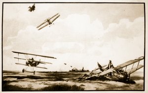 De dood van Richthofen, illustratie uit 