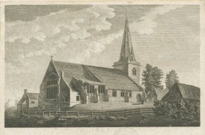 Church Eaton Kerk: gravure, nd [c 1800] door Stebbing Shaw