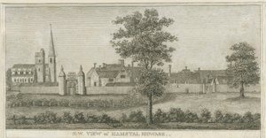 Hamstall Ridware - Kerk en Landhuis door Stebbing Shaw