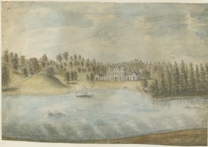 Himley Hall: aquarel, nd [1762-1798] door Stebbing Shaw