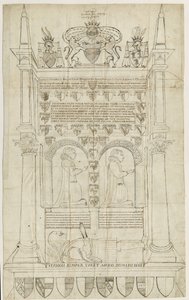 Sandon Kerk - Graf van Sampson Erdeswicke: pen en inkt tekening, nd [?18e eeuw] door Stebbing Shaw