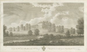 Somerford Hall (gravure) door Stebbing Shaw