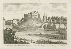 Tamworth Kasteel: gravure door Stebbing Shaw