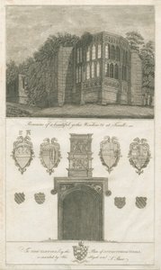 Tixall Hall - Gotisch Raam en Heraldieke Oudheden door Stebbing Shaw