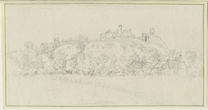 Tutbury Kasteel: potloodtekening, nd [1762-1802]