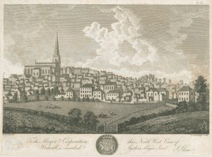 Walsall Town - Noordwestelijke Aanblik: gravure, nd [ca. 1798] door Stebbing Shaw