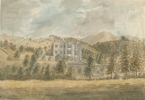 Wootton Lodge: aquarel, nd [1794] door Stebbing Shaw