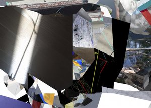 Collage van gefragmenteerd licht