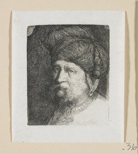 Hoofd van een man met tulband door Stefan Juliusz Norblin de la Gourdaine