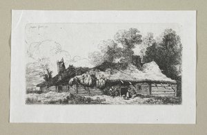 Landschap met Poolse boerderij door Stefan Juliusz Norblin de la Gourdaine