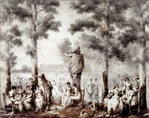 Uitzicht op het Tuilerieën terras in 1807 door Stefan Juliusz Norblin de la Gourdaine
