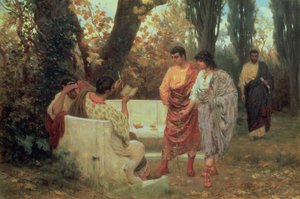 De Romeinse dichter Catullus leest zijn gedicht voor