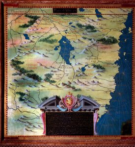 Zuid-Afrika (Mozambique) Kaart gemaakt door Stefano Bonsignori (? -1589) Italiaanse kosmograaf en schilder. Rond 1581. Florence, Palazzo Vecchio, Sala del Mappamondo door Stefano Buonsignori