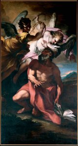 Sint Hiëronymus gegeseld door engelen door Stefano Maria Legnani