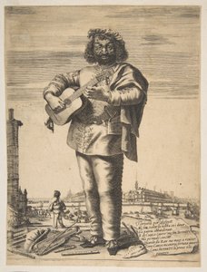 Carlo Cantu genaamd Buffetto, 1646. Makers: Stefano della Bella, Jean Couvay door Stefano della Bella, Jean Couvay