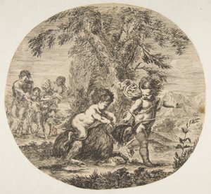 Een kind en een saterkind spelen met een geit, ca. 1657