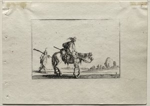 Caprices:  Soldaat te paard en voetsoldaat door Stefano della Bella