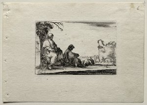 Caprices: Twee Pelgrims Rustend en een Boer