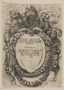 Cartouche met Titel: Nouvelles inventions de Cartouches, 1647