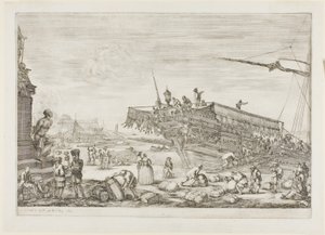 Het veranderen van een galei van de Orde van Sint Stefanus door Stefano della Bella