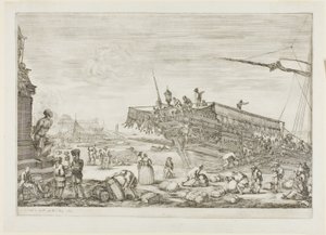 Het veranderen van een galei van de Orde van Sint Stefanus door Stefano della Bella