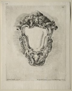 Collectie van Verschillende Caprices en Nieuwe Ontwerpen van Cartouches en Ornamenten: Nr. 12 door Stefano della Bella