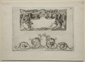 Collectie van verschillende caprices en nieuwe ontwerpen van cartouches en ornamenten: nr. 16