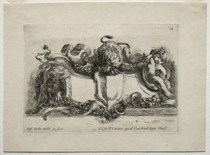 Collectie van verschillende caprices en nieuwe ontwerpen van cartouches en ornamenten: Nr. 18