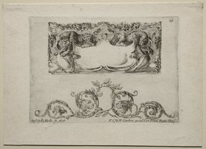Verzameling van Diverse Caprices en Nieuwe Ontwerpen van Cartouches en Ornamenten: Nr. 16