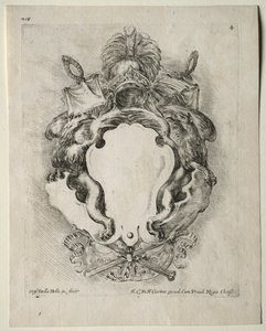 Verzameling van verschillende caprices en nieuwe ontwerpen van cartouches en ornamenten: nr. 4