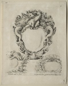 Collectie van Diverse Caprices en Nieuwe Ontwerpen van Cartouches en Ornamenten: Nr. 9