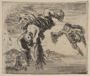 Daedalus en Icarus, uit Spel van Mythologie, 1644 door Stefano della Bella