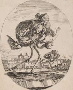 De dood draagt een kind naar rechts, waarschijnlijk 1648 door Stefano della Bella