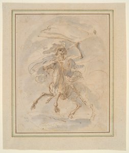 Dood op een paard, studie voor de ets door Stefano della Bella