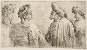 Vier Turken, halffiguren door Stefano della Bella