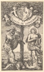Frontispice voor De val van Longobardi La Caduta de Longobardi, gedichten door Sigismond B..., 1656 door Stefano della Bella