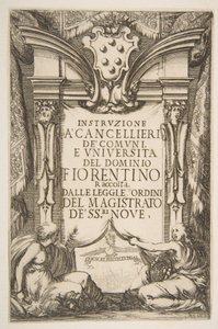 Frontispice voor de Instruzione a Cancellieri, 1635 door Stefano della Bella