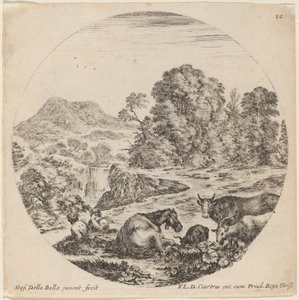 Landschap met Dieren en Twee Zittende Herders, 1646