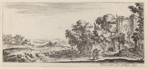 Landschap met ruïnes, in of voor 1647 door Stefano della Bella
