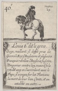 Lodewijk VI de Dikke, Wijze, Dappere, uit Spel van de Koningen van Frankrijk door Stefano della Bella
