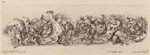 Ornamentale fries met kinderen en honden, waarschijnlijk 1648