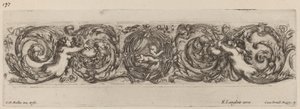 Ornamentale fries met Cupido en Psyche, waarschijnlijk 1648 door Stefano della Bella