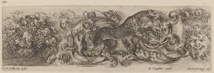 Ornamentale Fries met Luipaard, waarschijnlijk 1648 door Stefano della Bella