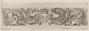 Ornamentale fries met letter L Louis XIV, waarschijnlijk 1648