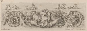 Ornamentale fries met zeedieren door Stefano della Bella