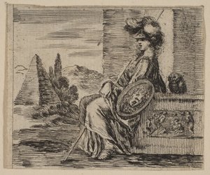Pallas, uit Spel van Mythologie Jeu de la Mythologie, 1644 door Stefano della Bella