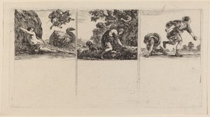Perseus en Andromeda; Cephalus en Procris; Hippomene en Atalantus door Stefano della Bella