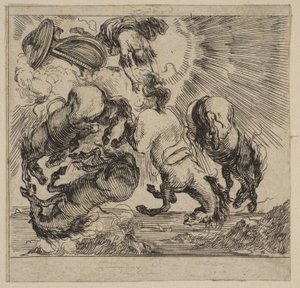 Phaeton, uit het spel van Mythologie Jeu de la Mythologie, 1644 door Stefano della Bella